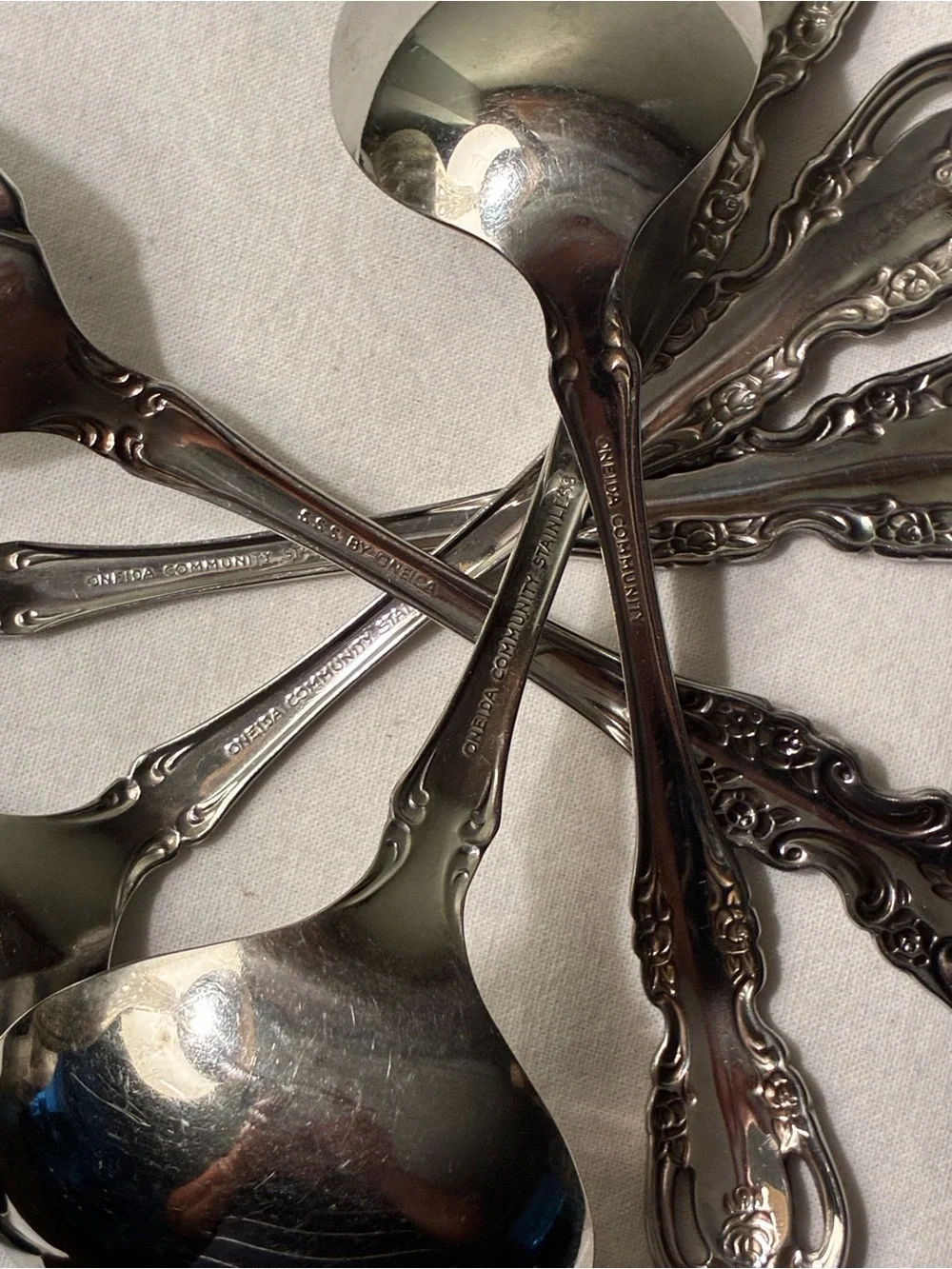 5 Pc Oneida Community Stainless Serving Flatware Possibly Brahms or Michelangelo